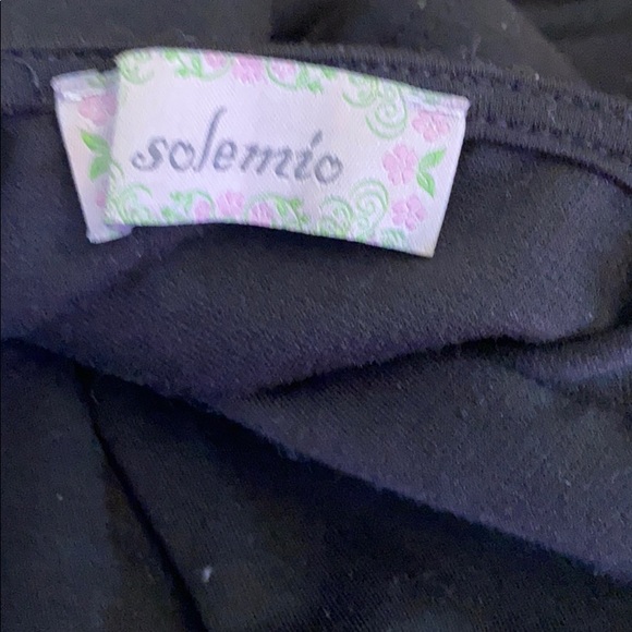 Solemio black deep V cut mini dress Size Sm - Picture 3 of 4